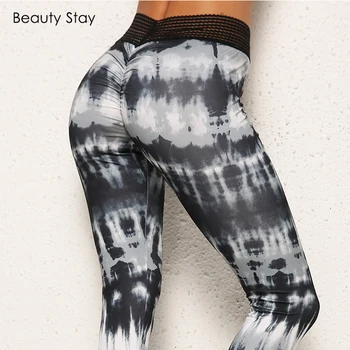 

Beauty Stay Summer High Waist Women Workout Leggings Printed Casual Bodycon Outside Sport Push Up Women Leggings