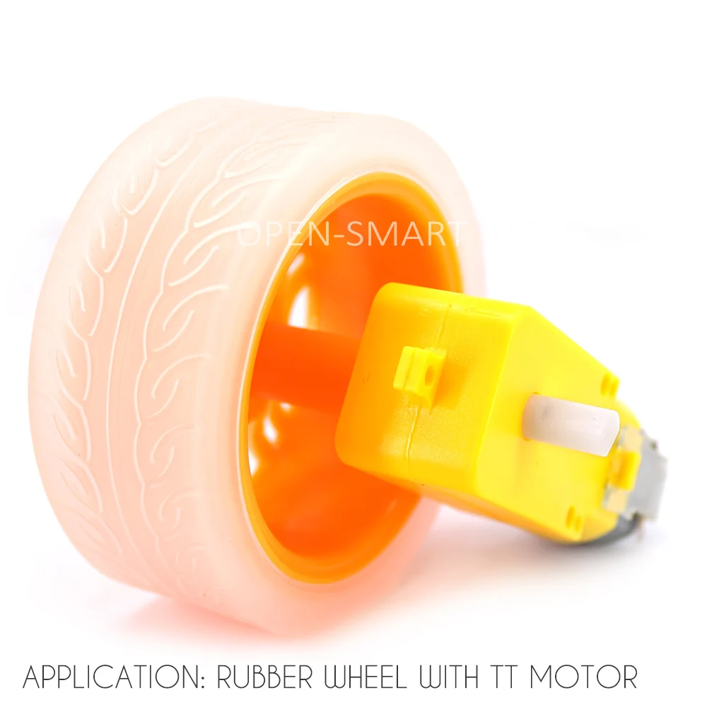 4 шт. прозрачный желтый 65*27 мм модель смарт-автомобиля носимые резиновые колеса плотно прилегают с мотором TT для Arduino Smart Car