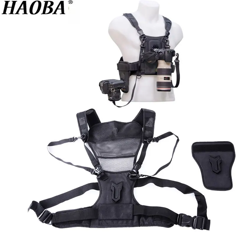 HAOBA Camera Strap Professional Outdoor With Double Shoulder Strap Quick Loading Photography Vest For Digital SLR DV Camera