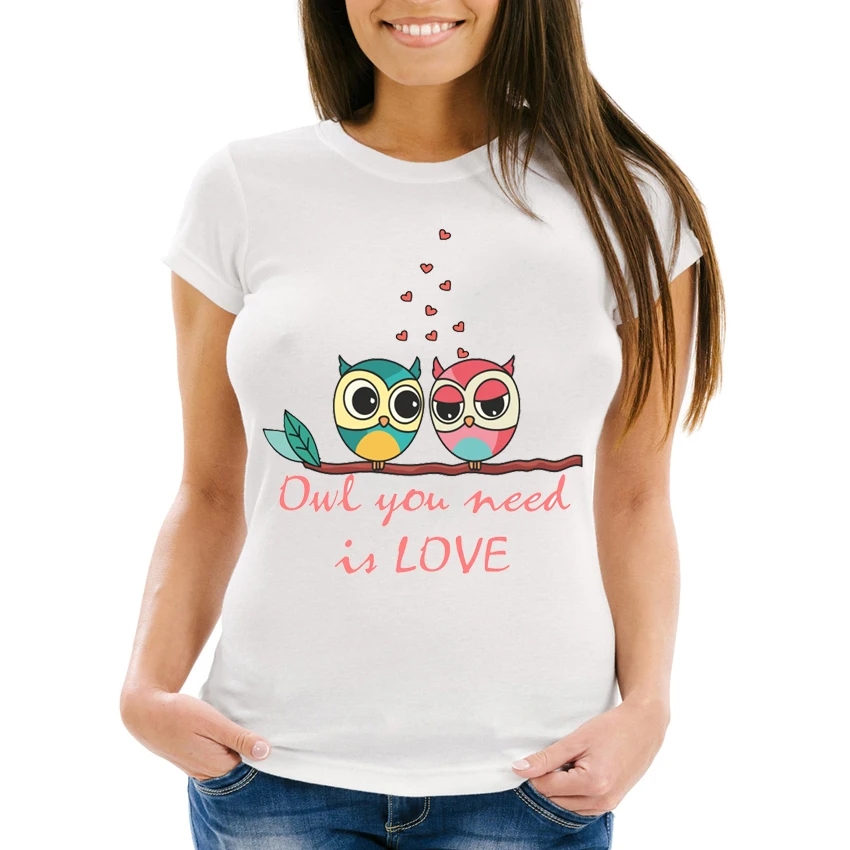 New Harajuku women T shirt Owl you need is love T Shirt Korean style