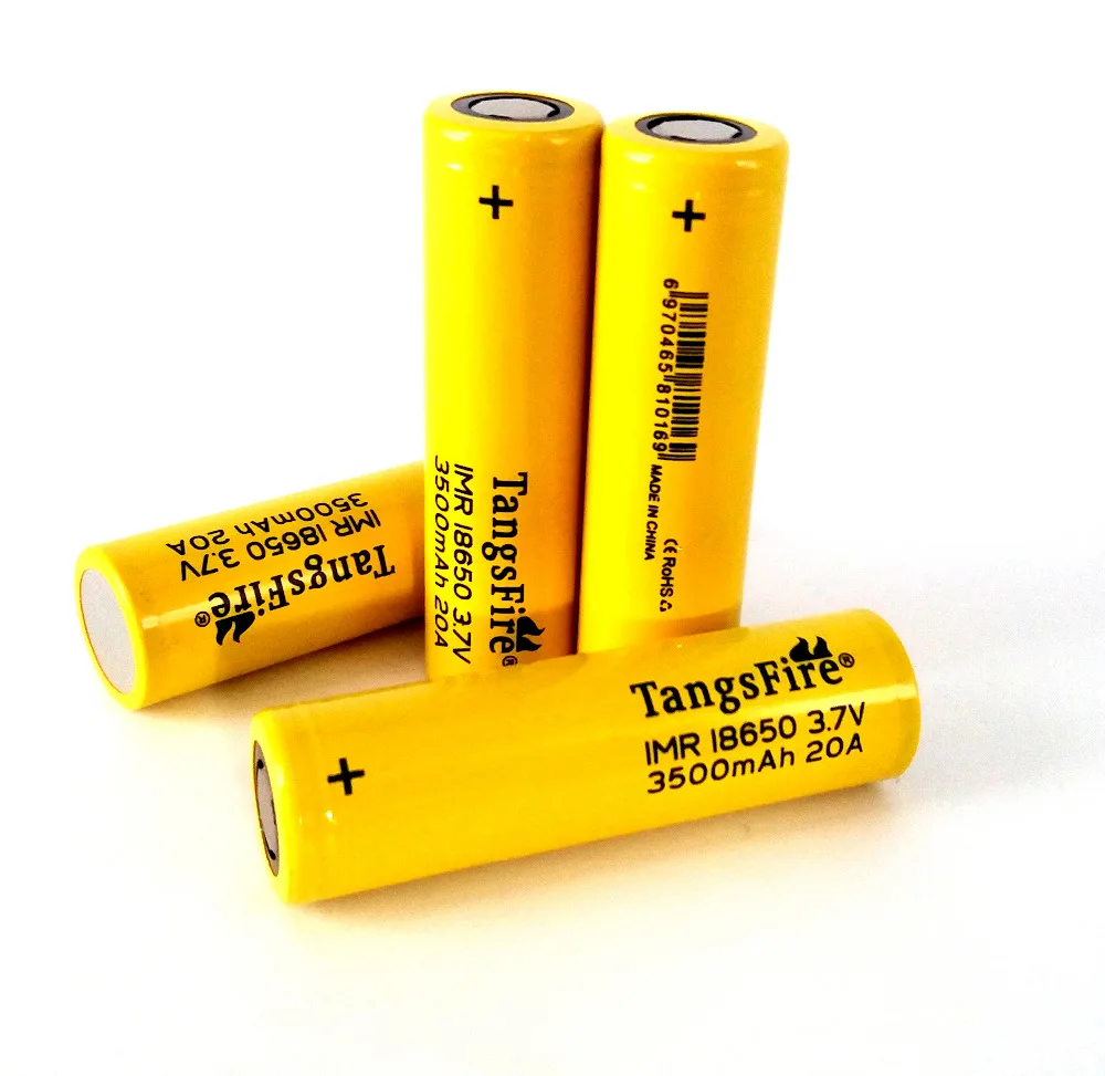 

TangsFire 18650 IMR Li-ion Battery 20A 3.7V 3500mAh High Drain Rechargeable Battery For Electronic Cigarettes Flat Top 4PCS