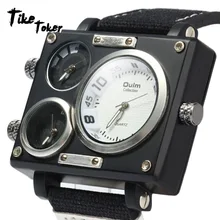 Tike Toker, часы люксовый брендовый мужской ткани Srap кварцевые часы мужские несколько часовых поясов квадратные спортивные часы montre homme