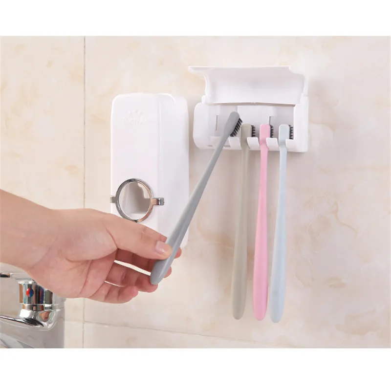 1 набор, полка для хранения, автоматический дозатор зубной пасты с держателем для зубной щетки, водостойкий соковыжималка для липкой зубной пасты