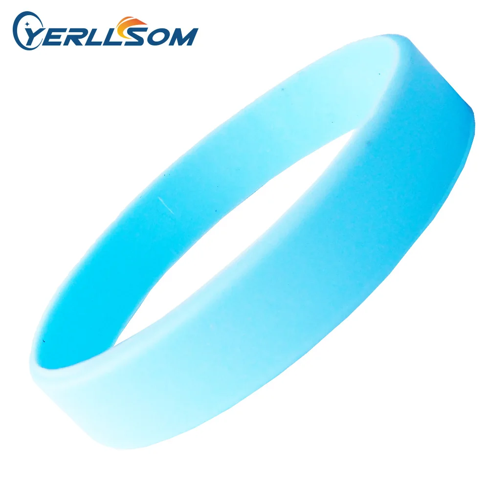Yerllsom Free Shipping 100pcs/lot Light Blue Rubber Silicone Bracelets