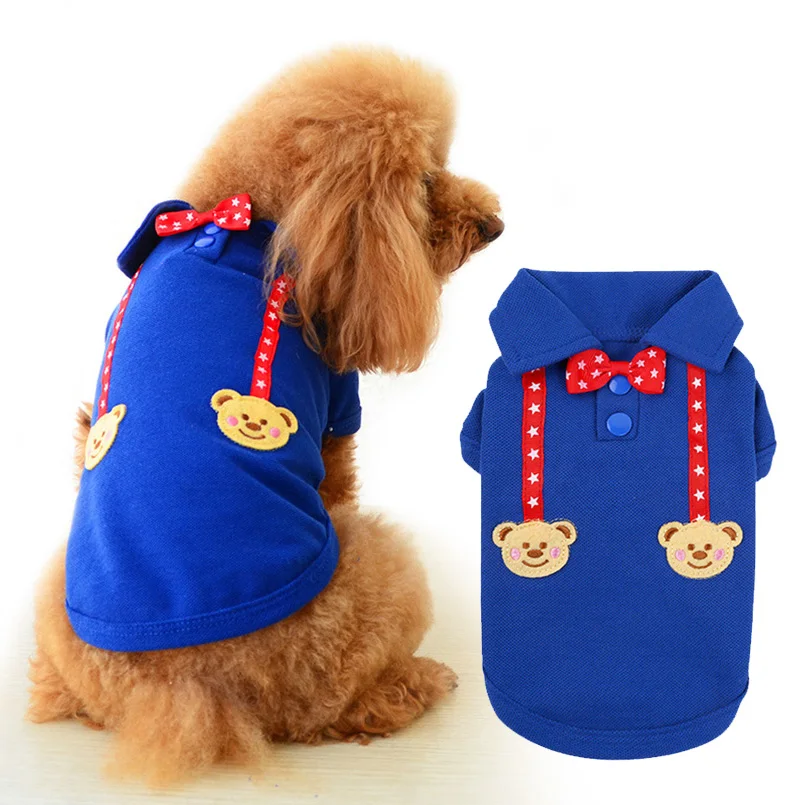 Pet Dog Clothes Summer Bear Puppy Dog Polo Shirts Breathable Pet T