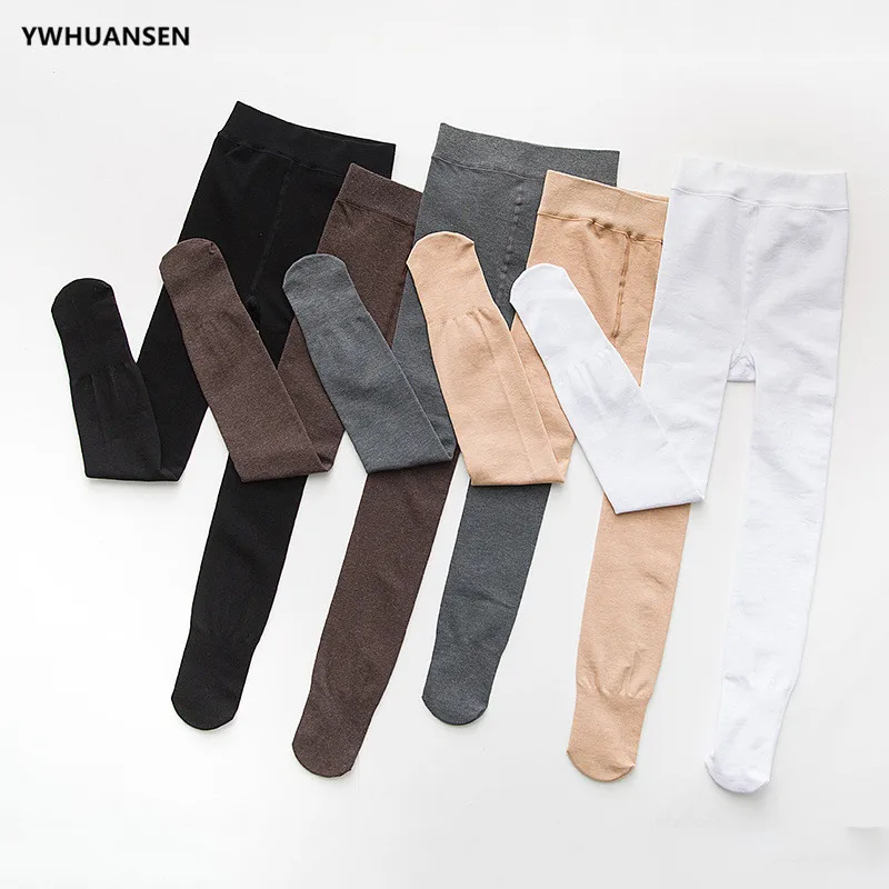 YWHUANSEN 3-12 Yrs Fleece Lining Girls Tights Thick Warm Children's Pants Gilrs In Autumn Winter High Elastic Kids Pantyhose