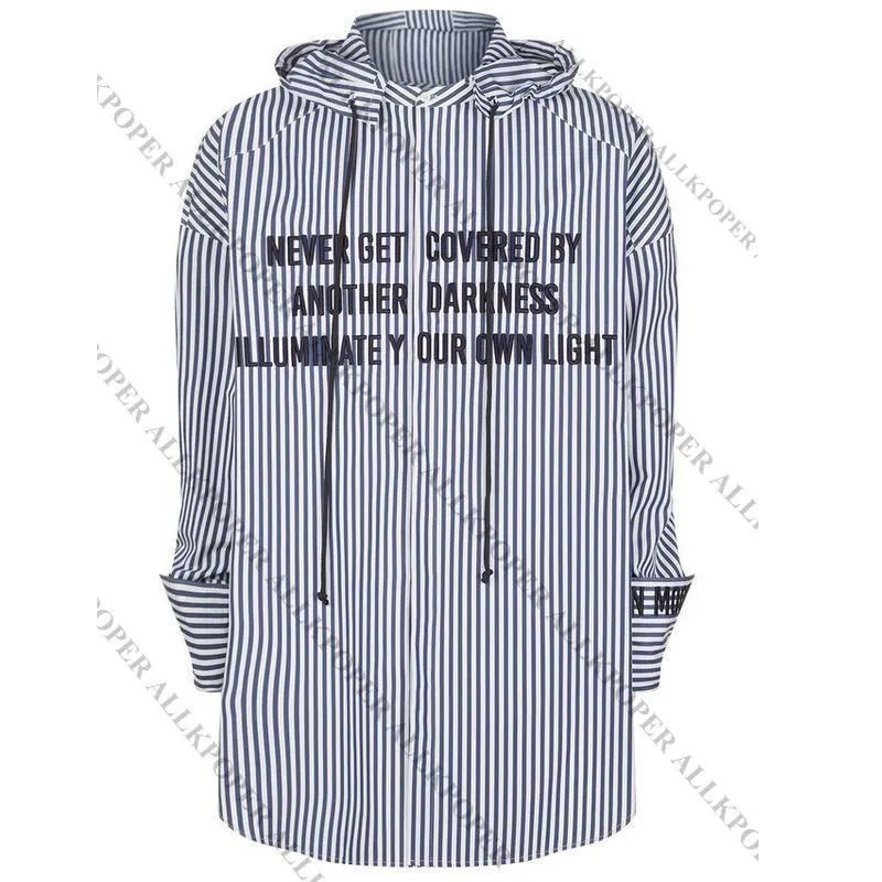 ALLKPOPER KPOP JIMIN chemise rayée Bangtan garçons ailes fansign broderie Blouse