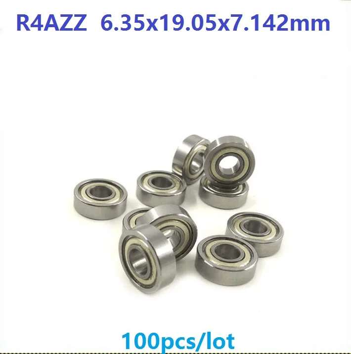 

100pcs/lot R4AZZ R4A ZZ 2Z Metal shielded ball bearing 1/4" x 3/4" x 9/32" inch Deep Groove Ball bearing 6.35x19.05x7.142 mm