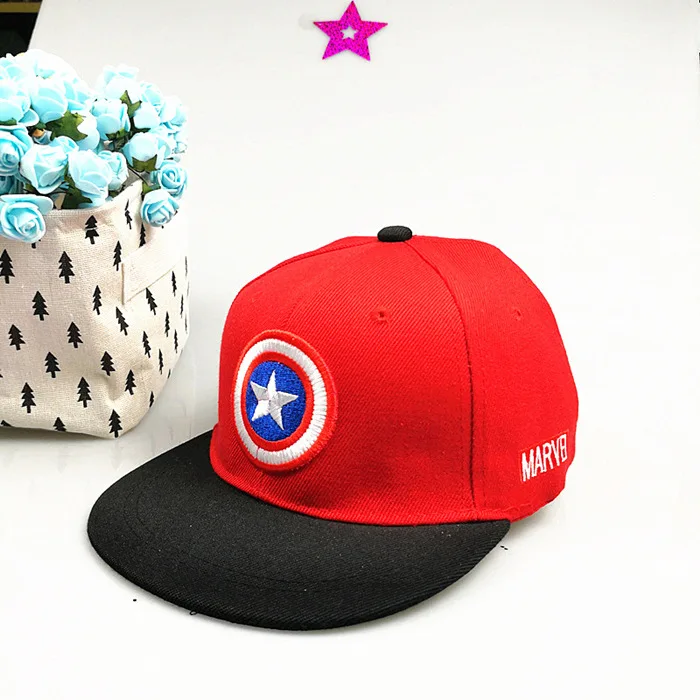 Мстители Капитан Америка весна лето Snapback кепки s Дети Бейсболка gorra marvel Регулируемая косточка Snapback Casquette шляпа - Цвет: Red