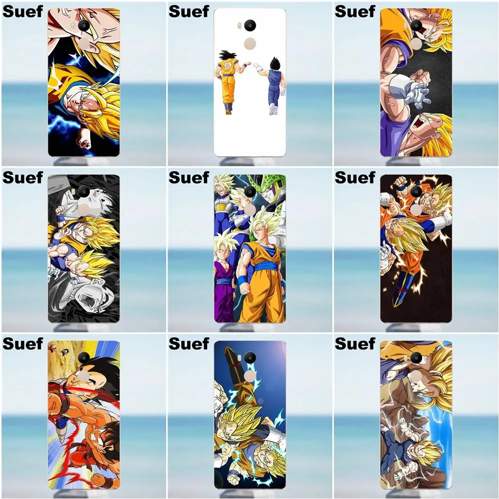Suef для Xiaomi Redmi 4 3 3S Pro Mi3 Mi4 Mi4i Mi4C Mi5 Mi5S Mi Max Note 2 мягкие чехлы телефонов Чехол Son Goku Vs Vegeta
