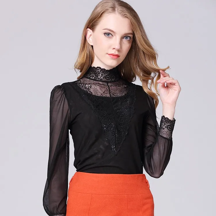 Camisa Victoriana Scarlet Darkness De Manga Larga Para Mujer