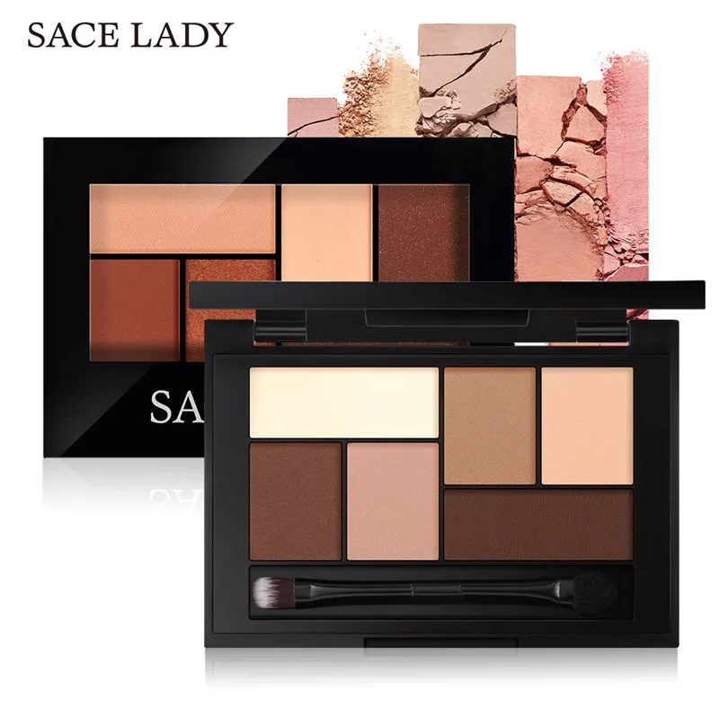 

Sace Lady Eyeshadow 6 Color Eye shadow Palette Make up Palette Shimmer Pigmented EyeShadow Powder Waterproof Lasting Makeup