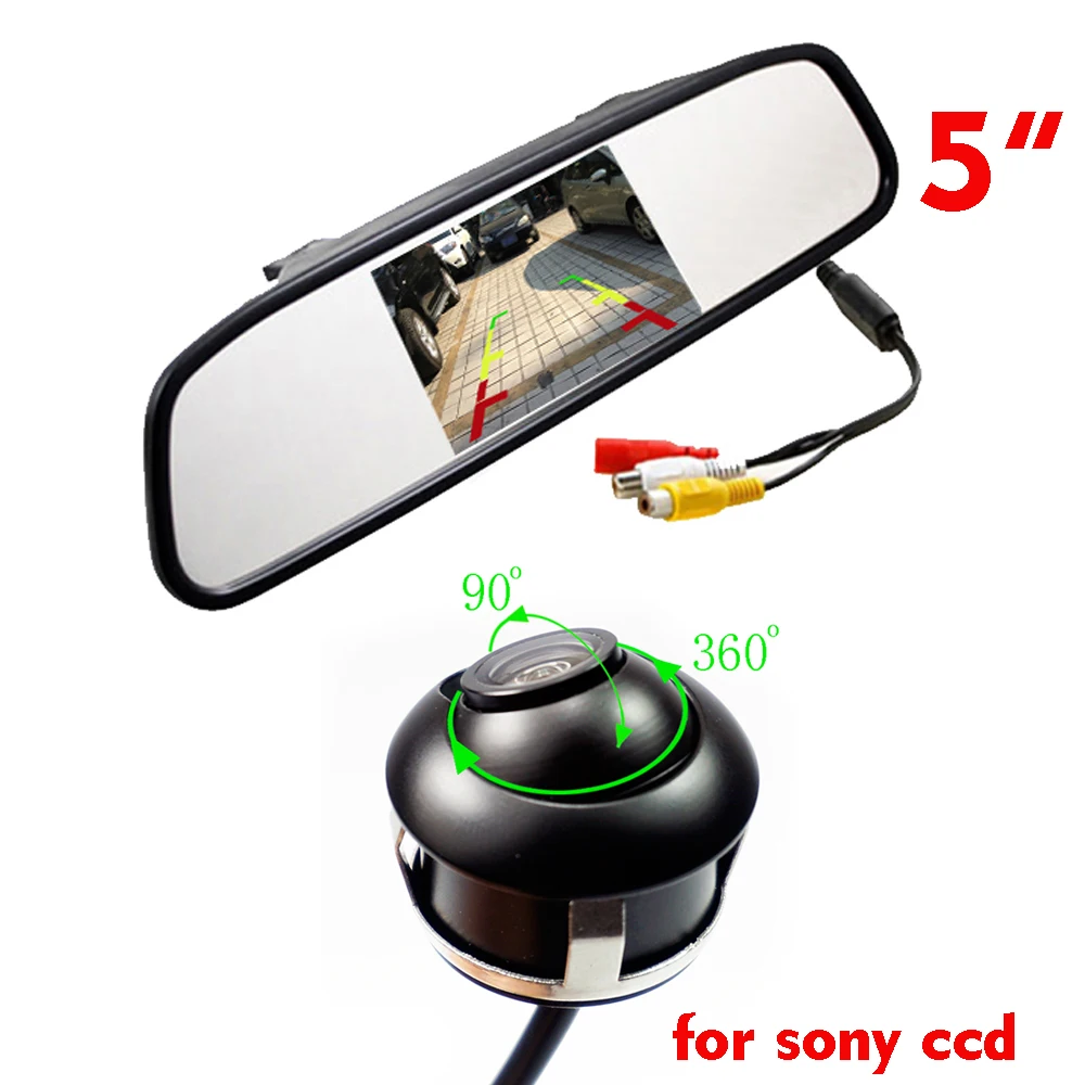 Для sony CCD HD 360 градусов Автомобильная камера с парковочным ЖК монитором 4 3 дюйма 5