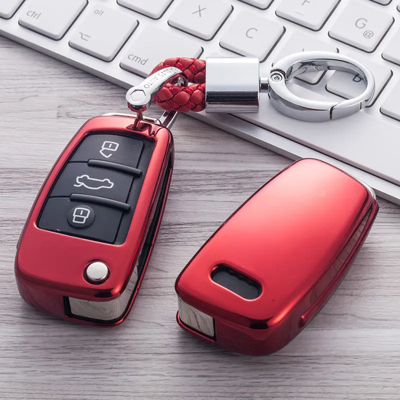 

New Gift Soft Bright TPU Car key Case For Audi Q3 A4L A6L Q5 Q7 A1 A3 A4 A5 A6 A7 A8 C5 C6 R8 Car Key Cover Car Accessories