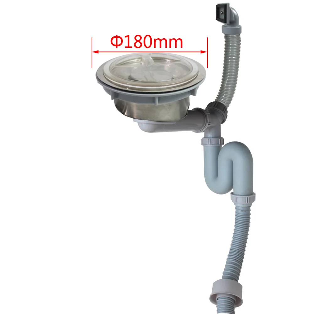  Talea 180mm Sink Waste Kit & Trap Sink Strainer with overflow Hair Trap Catch Catcher Plug Basin ba - 32858770629