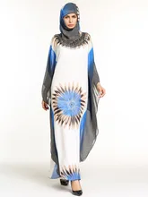 Vestidos De Mulheres Impresso Senhoras Árabes Kaftan Caftan Abaya islâmico Malásia Turco Vestidos Das Senhoras com Hijabs Abayas Dubai BD126(China)