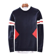 New winter men's sweater, round neck knitted sweater, sweater, youth knitted bottoming sweater 8521 black round neck plush knitted details sweater
