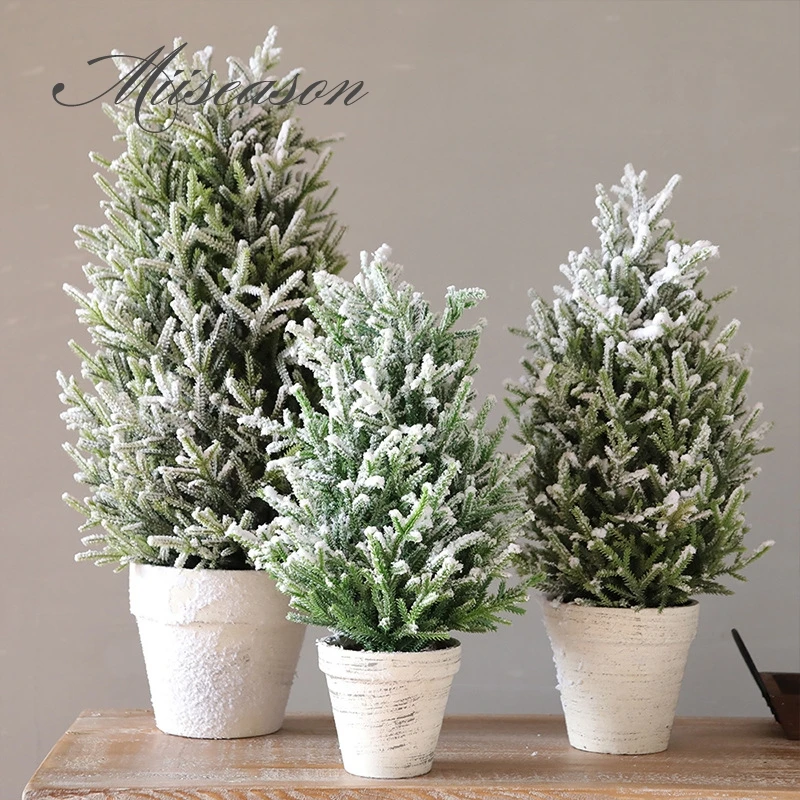 

40cm/50cm Christmas Tree Decoration Holiday Home Mini Artificial Trees desktop snow frost Christmas Decorations Home Xmas Gift