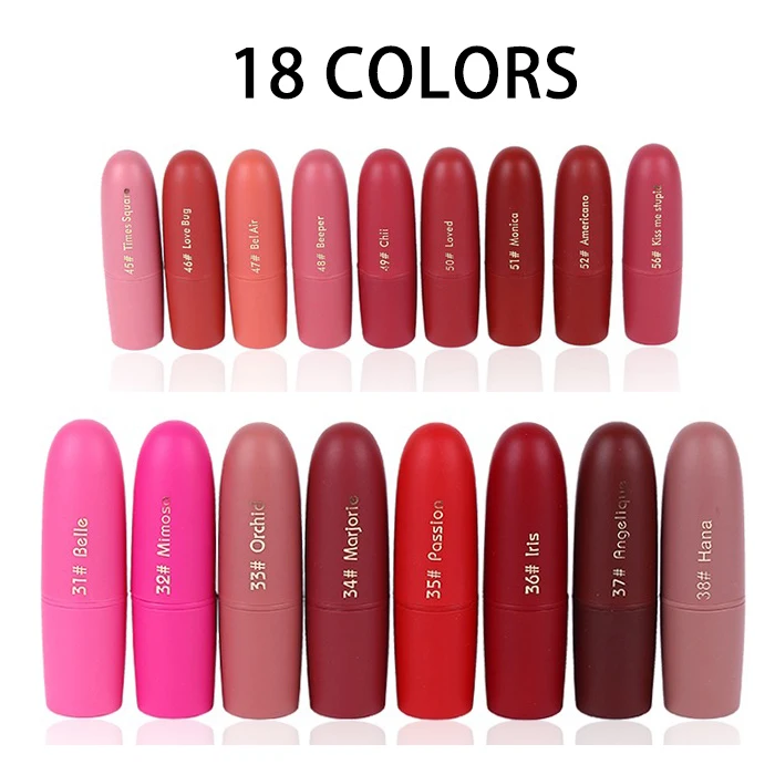 Beauty Essentials Miss Rose Women Red Lipstick 10 Colors Wterproof Vampire Brown Beauty Baby Lips Batom Matte Lipstick Makeup Cosmetic Lip Gloss