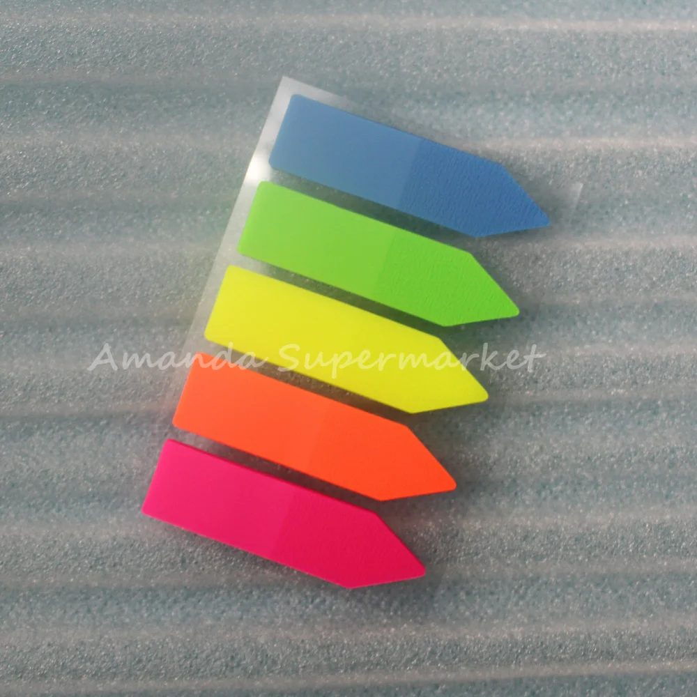 

10 sets Novelty Note Paper Sticky Adhesive Highlighter Index Tab Flags Neon Page Marker School Memo Papers Pads