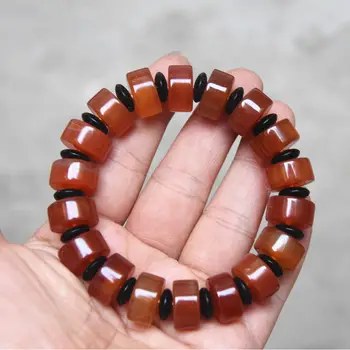 

Madagascar Natural Decorative Pattern Silk Agate Energy Healing Hand Bracelet