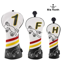 Большие зубы гольф деревянные головки крышки головной убор дом ящерица драйвер FW UT утилита головные уборы 3 шт./компл