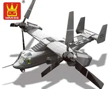 593 PCS O V22 Osprey Tiltrotor Assentos Duplos Helicóptero Modelo de Aeronave Militar Clássico Piloto Figuras Bloco Tijolos Brinquedos JX006