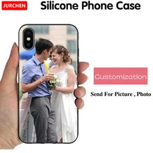 JURCHEN индивидуальный DIY чехол для телефона для iPhone 6S 6 7 8 11 Pro Plus X XS XR Max Чехол Мягкий силиконовый чехол для фото любой модели