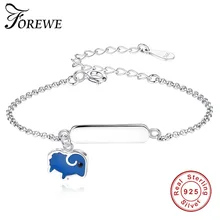 FOREWE настраиваемый именной браслет 925 пробы Серебряный персонализированный пользовательский браслет DIY ювелирные изделия подарок на день рождения для маленькой девочки