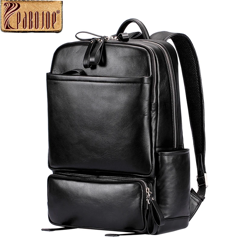 Pabojoe Women Mens School Backpack Italian 100% Genuine Leather Fashion ...