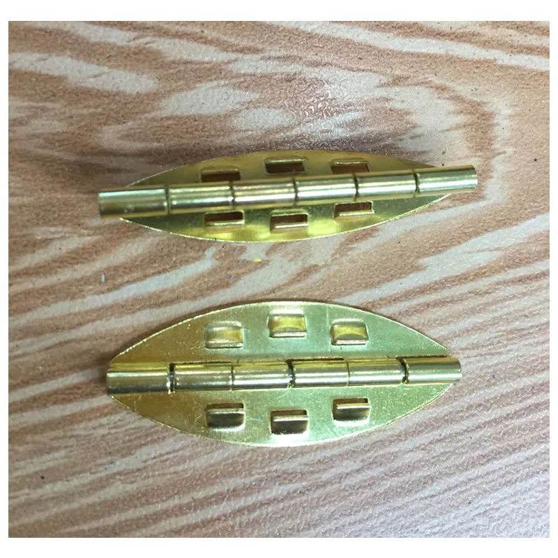 Bulk Yellow Olive Hinge Parliament Decorative Hinges Wooden Gift Jewelry Box Hinge Fittings for Furniture Hardware+Srew 38x16mm