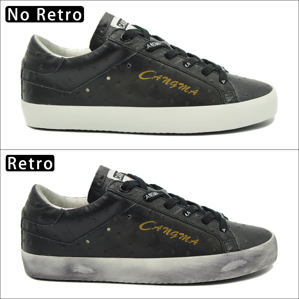 CANGMA/итальянские дизайнерские женские кроссовки; повседневная обувь; Лидер продаж; женская дышащая обувь на плоской подошве; черная обувь из натуральной кожи