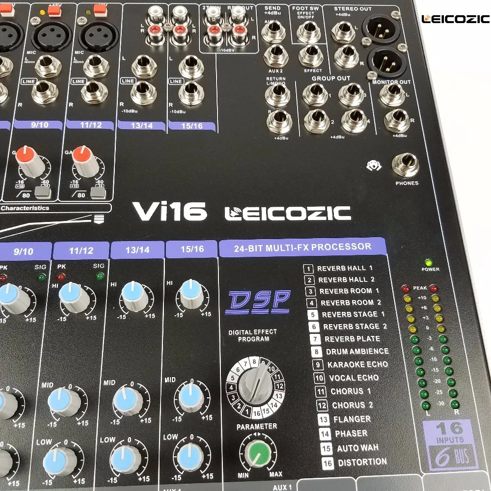 Leicozic 16 канальный аудио миксер Vi16 с dsp эффектом dj звуковая система цифровой