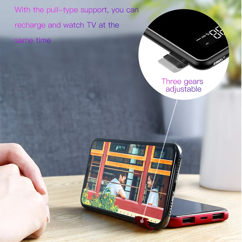Baseus cargador inalámbrico QI portátil de 8000mAh para iPhone XS LCD cargador inalámbrico para Sam