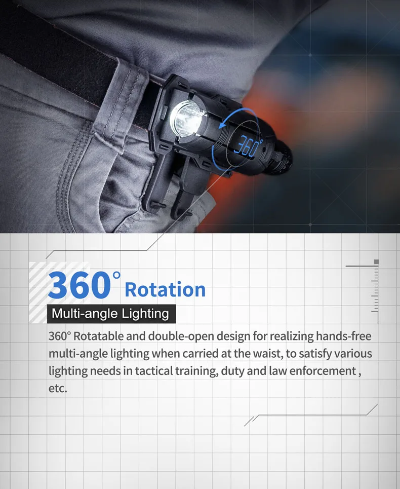 NEXTORCH 360 градусов Тактический фонарик кобура Угол Вращающийся Duable фонарик держатель V6 для 27 мм-30 мм Диаметр фонарик
