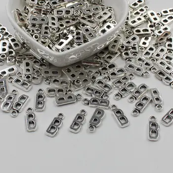

20 pcs Double Side Alphabet(B)Letter Tag Charm Pendant Initials Jewelry Making