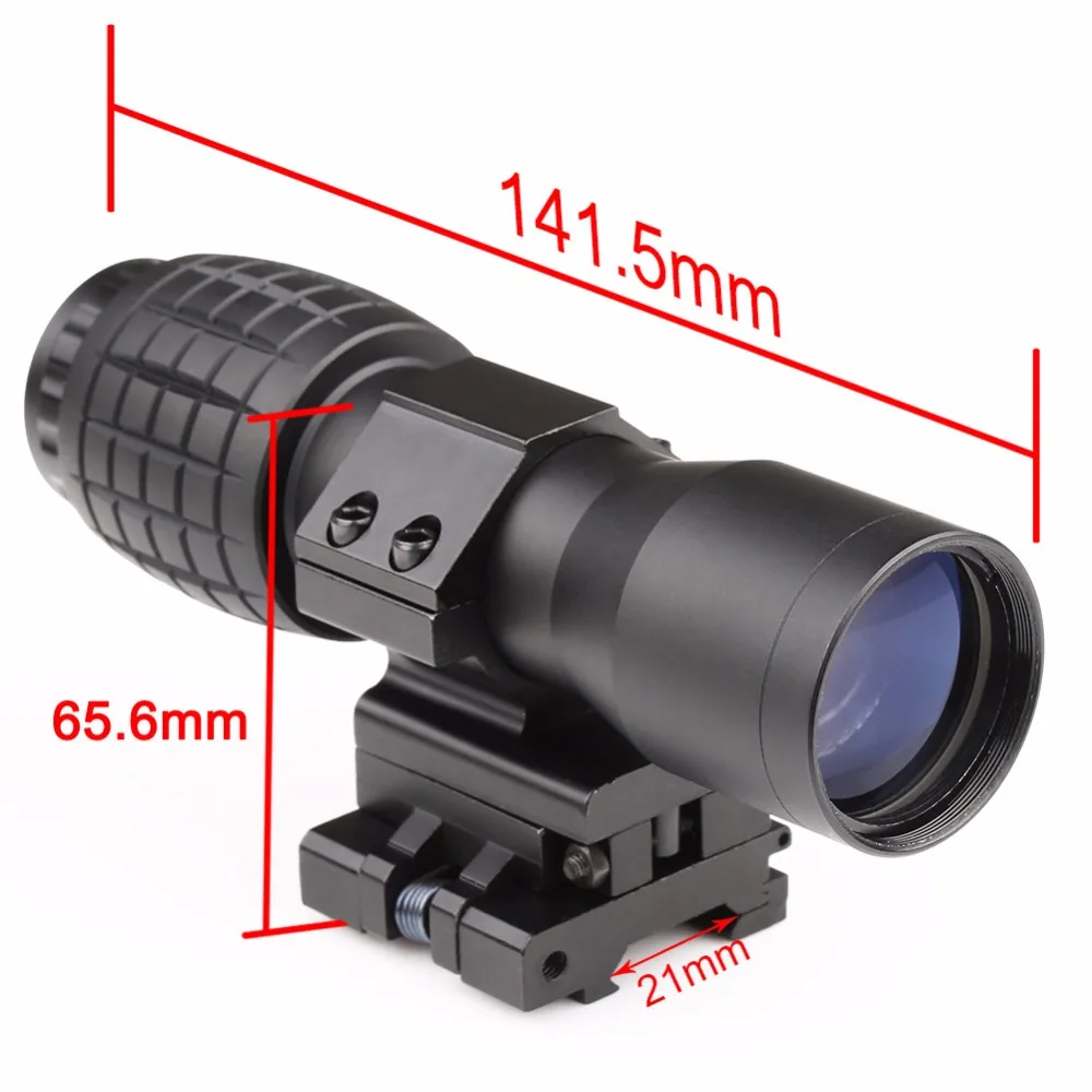 

4X Magnifier Scope Magnifying Sight FTS Flip to Side for Airsoft Riflescope Hunting Shooting Target Practice Hunting Accessaries
