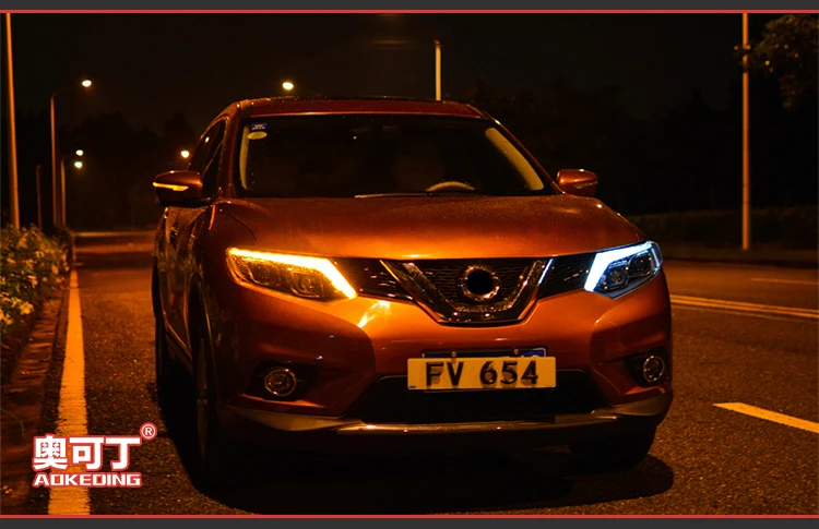 AKD автомобильные стильные фары для Nissan X-trail Rouge светодиодный фонарь- DRL Hid опция Головной фонарь Ангел глаз луч аксессуары