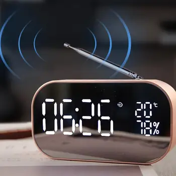 

S2 Portable Wireless Bluetooth Speaker Column Subwoofer Music Sound Box LED Time Snooze Alarm Clock for Laptop Phone