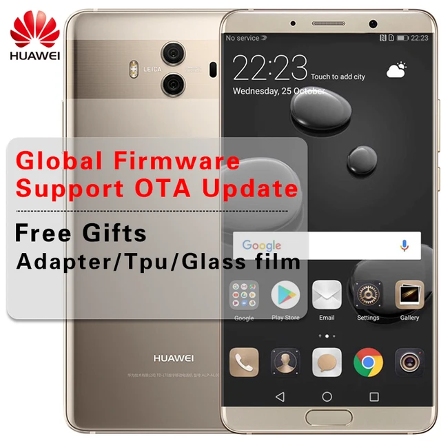 Global Firmware Huawei Mate 10 Cell phones Android 8.0 3D Curved Glass 5.9″2560*1440P 4000mAh Fingerprint Octa Core 2.36GHZ