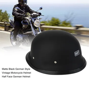 

2018 Newest Half Face German Helmet Motorcycle Helmet Matte Black German Style Vintage Motorcycle Helmet Comfortable Durable Hot