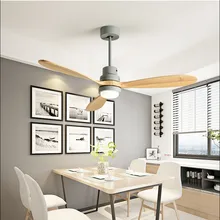 Скандинавский светодиодный потолочный вентилятор-светильник, три цвета, для гостиной, ресторана, кафе, светодиодный вентилятор с пультом дистанционного управления