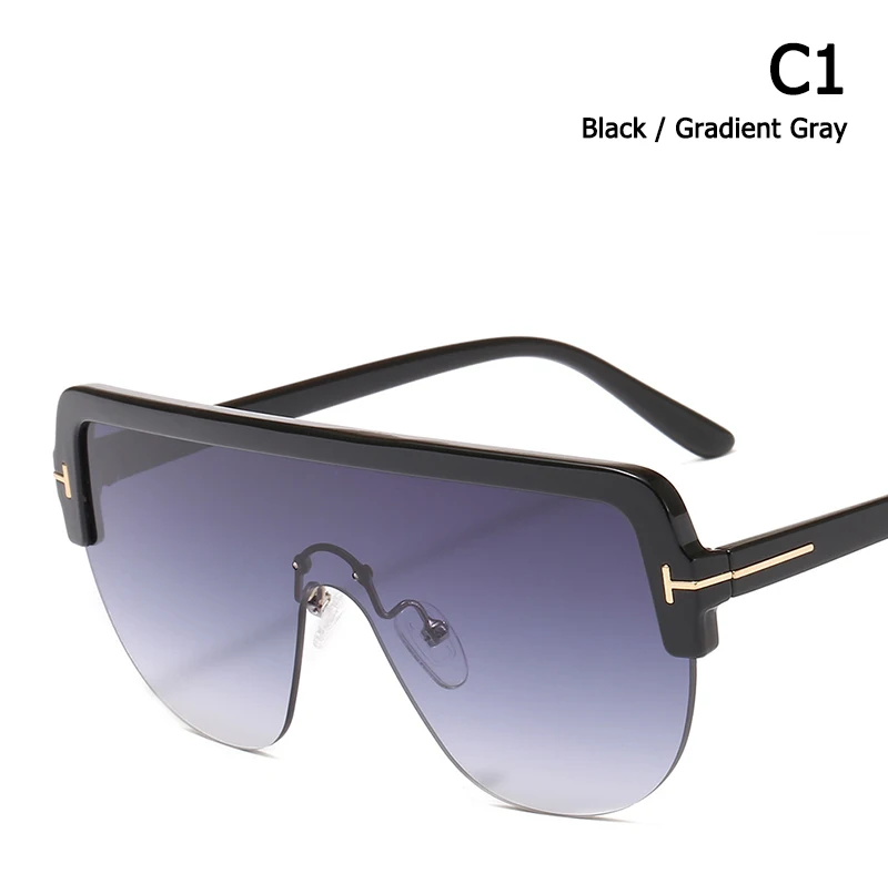 JackJad Fashion Modern Oversized Shield MASK Style Sunglasses Women Cool Design Sun Glasses Oculos De Sol Feminino 9625 - Цвет линз: C1