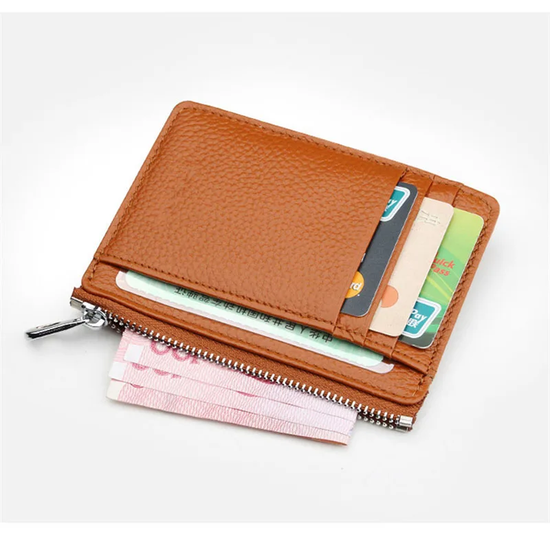

A generation of fat leather men's zip-up card holder full-grain leather soft leather women's card holder Guangzhou currently ava