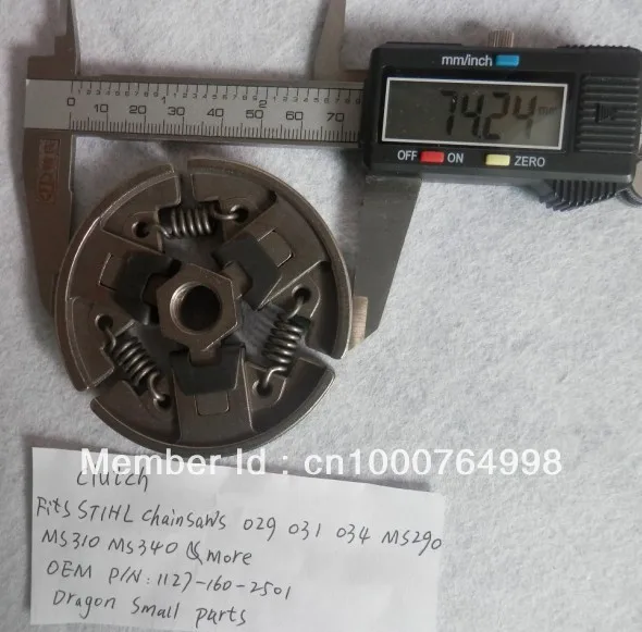 

CLUTCH ASSY OD74MM HT12MM FOR CHAIN SAW 029 031 034 MS290 MS310 MS390 FREE SHIPPING NEW CLUTCHES REPL. OEM P/N 1127 160 2501