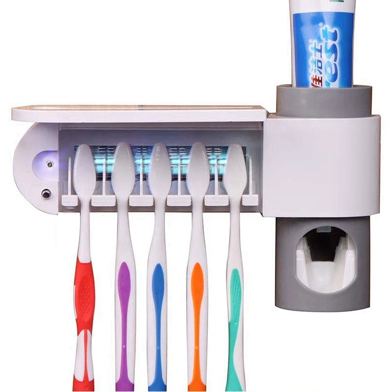 

Toothbrush Sanitizer Antibacteria UV Light Ultraviolet Toothbrush Holder For 5 Toothbrushes Set