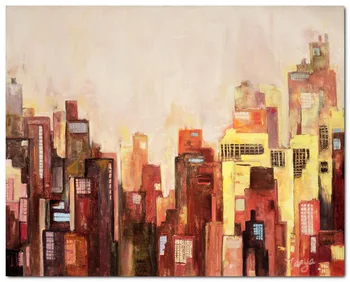 

City Landscape Abstract Oil Painting office Home decor modern Home decor modern wall painting wall art prints on canvas