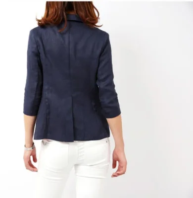 Mr.nut cotton and linen blazer 2019 summer new Korean version of the seven-point sleeve ladies casual suit