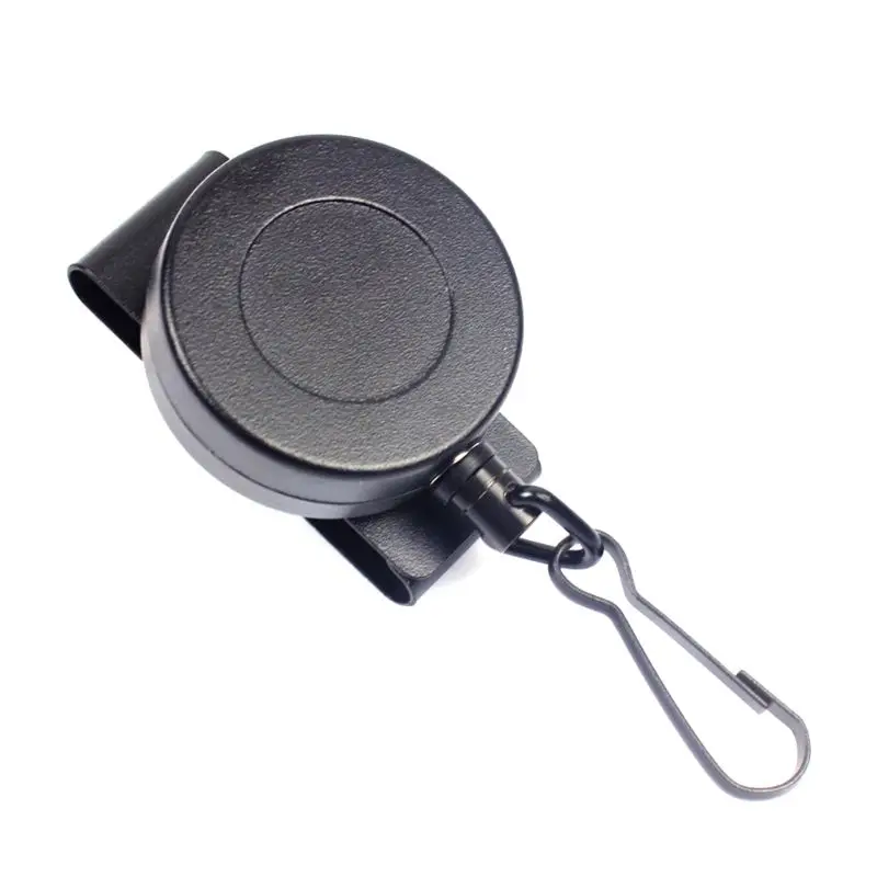 6cm/2.36" Telescopic Steel Wire Rope Key Anti Lost Tool With Carabiner Secure Belt Buckle