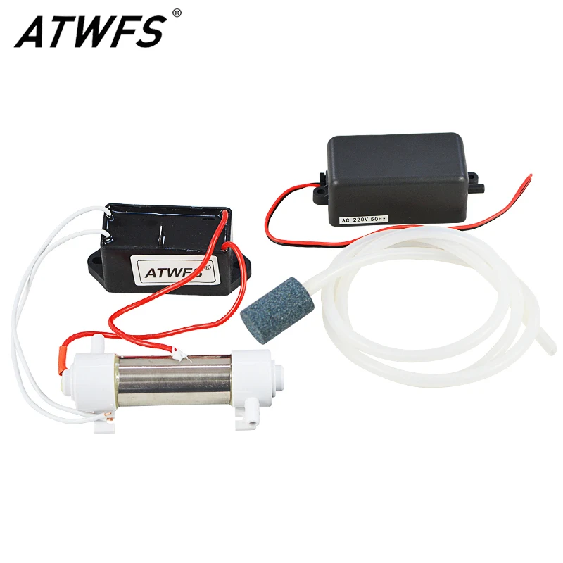 

ATWFS 1Set Portable Ozone Generator 220v 500mg Air Purifier for Home Water Treatment Water Air Sterilizer Cleaner Ozone Machine